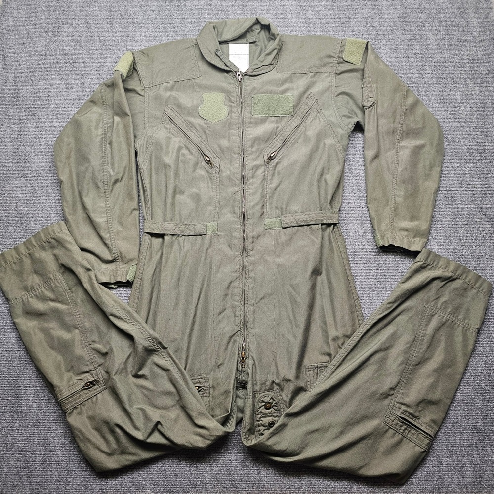 Military CWU 27/P Flyers Coveralls Sage Green Flight Suit 42R DJ Manufacturing